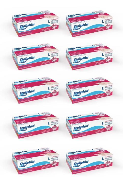 Dolphin Pudrasız Lateks Muayene Eldiveni S Beden 100 Adet X 10 Paket - Mdr