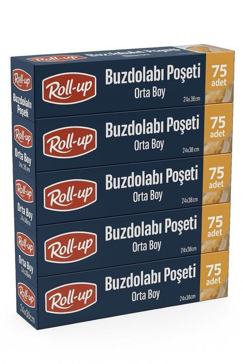 Roll-up Buzdolabı Poşeti Orta Boy 24x38cm 75 Adet X 5 Paket
