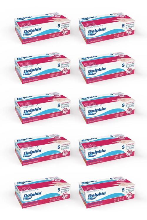 Dolphin Beyaz Vinil Eldiveni Pudrasız M 100 Adet X 10 Paket