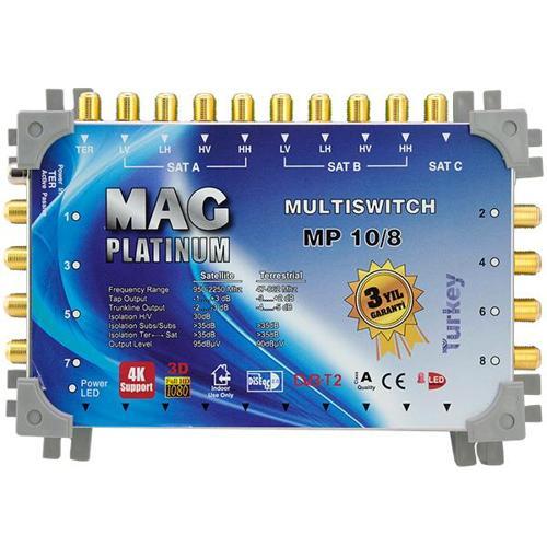 Mag Platinum 10-8 Kaskatlı Çanak Uydu Alıcısı Digitürk Destekli Apartman Site Tipi Uydu Santrali 4K HD