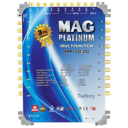 Mag Platinum 10-20 Sonlu Uydu Santrali Çanak Anten Digitürk Girişli Site Apartman Tipi Santral