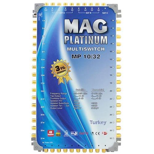 Mag Platinum 10-32 Kaskatlı Çanak Anten Ve Digitürk Girişli Apartman Site Tipi Uydu Santrali