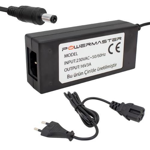Powermaster 16 Volt 3 Amper Plastik Kasa Masaüstü Santral Adaptörü 5.5*2.5