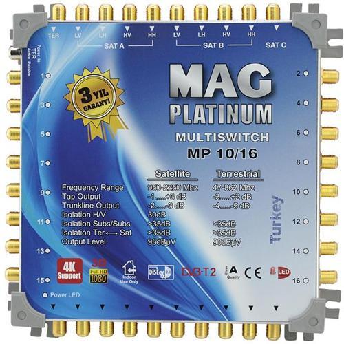 Mag Platinum 10-16 Kaskatlı Uydu Santrali 16 Lı Apartman Uydu Santrali