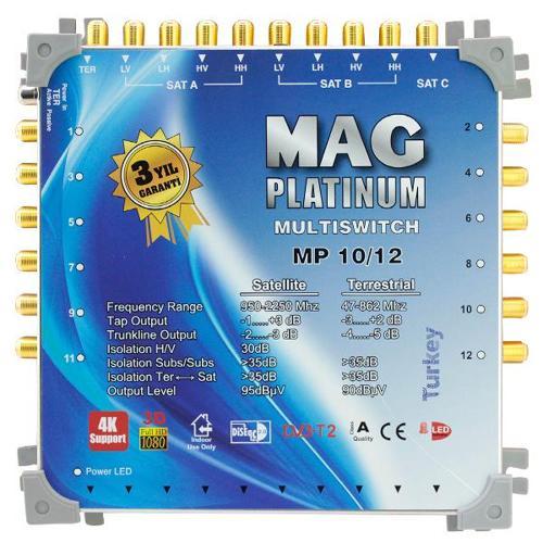 Mag Platinum 10-12 Kaskatlı Uydu Santrali Apartman Site Santrali Uydu Çanak Digitürk Uyumlu