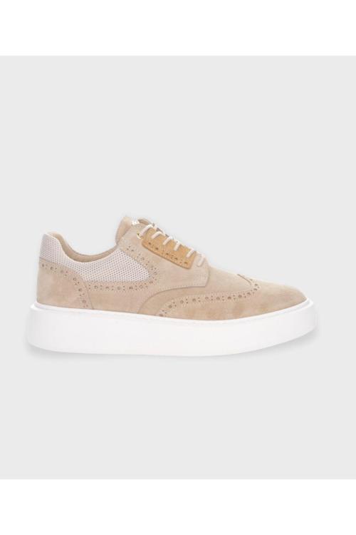 Bej Hakiki Deri Sneaker