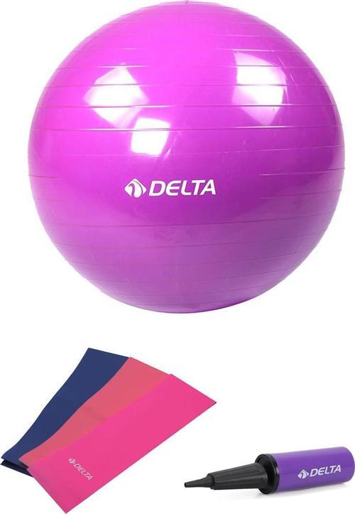65 cm Pilates Topu 3'lü Pilates Bandı Egzersiz Direnç Lastiği Pilates Topu Pompası 5'li Set