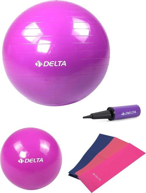 65 cm-20 cm Pilates Topu 3'lü Pilates Bandı Egzersiz Direnç Lastiği Pilates Topu Pompası Seti