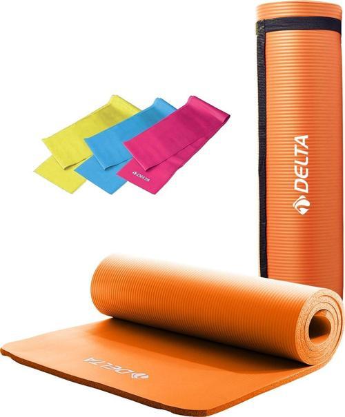 Konfor Zemin 10 Mm Taşıma Askılı Pilates Minderi 3'lü Pilates Bandı Egzersiz Direnç Lastiği