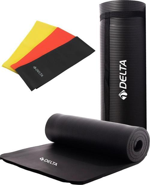 Konfor Zemin 15 Mm Taşıma Askılı Pilates Minderi 3'lü Pilates Bandı Egzersiz Direnç Lastiği