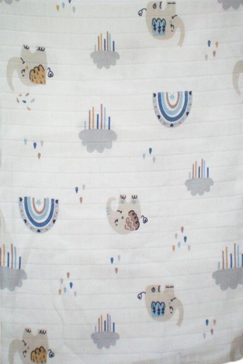 Müslin Bebek Yastık Kılıfı  % 100 Pamuklu Filli Bulutlu 35X44