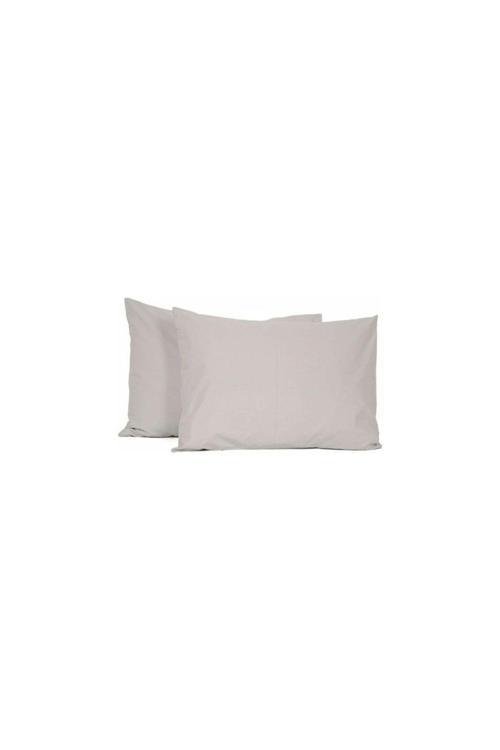Gri Renkli Pamuklu Kumaştan Kapaklı Yastık Kılıfı (2 Adet) 50 X 70 Cm