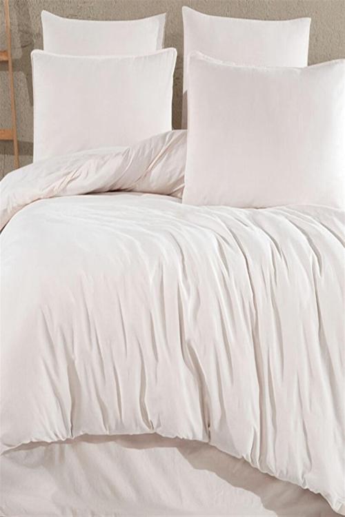 Çift Kişilik Yorgan SETİ Kılıfı Nevresim + YASTIK KILIFI Krem