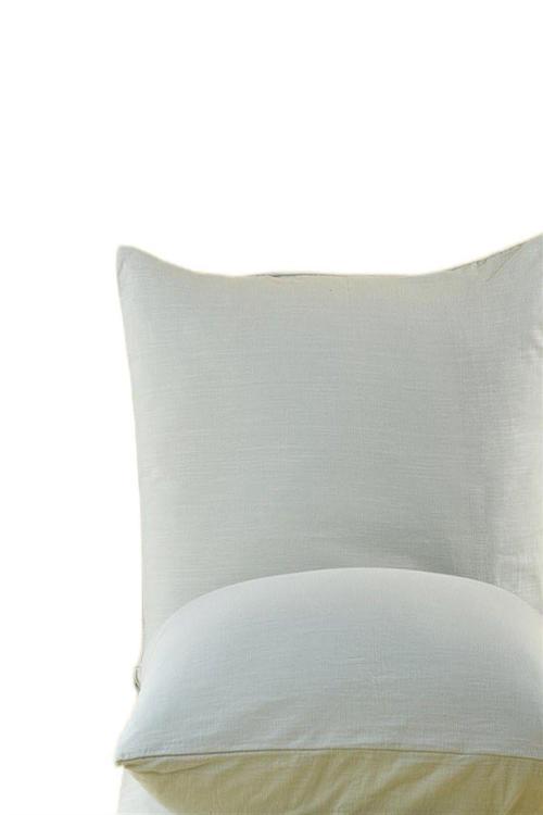 Açık Yeşil  Pamuklu Müslin Bez Kumaştan Kapaklı Yastık Kılıfı (2 Adet) 50 X 70 Cm