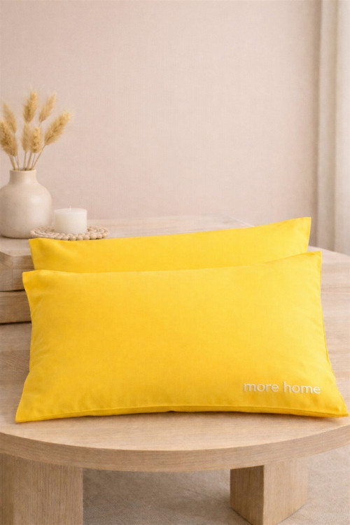 Pamuklu Yastık Kılıfı (2 Adet) 50 X 70 Cm Sarı