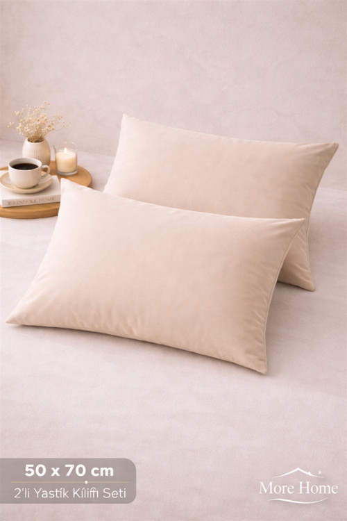 Pamuklu Yastık Kılıfı (2 Adet) 50 X 70 Cm Bej