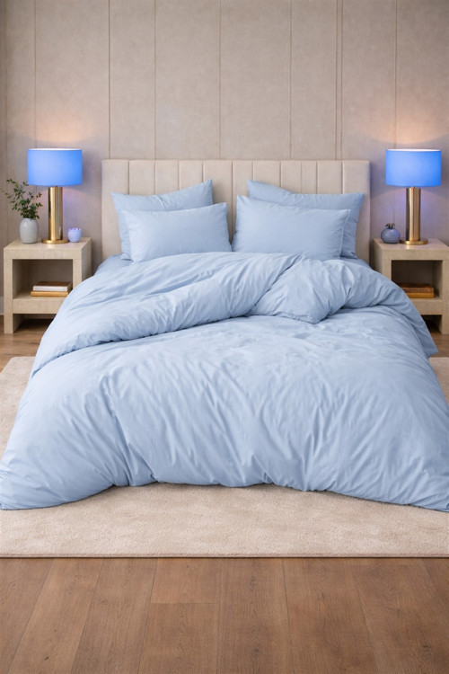 Tek Kişilik Yorgan Kılıfı + Yastık Kılıfı Mavi