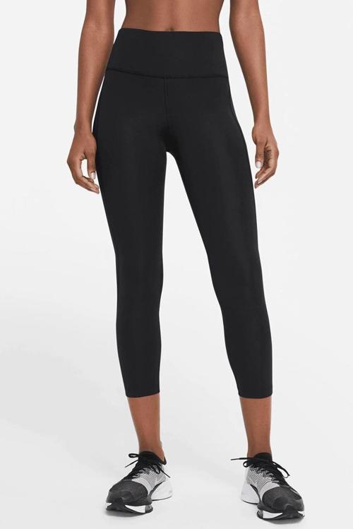 Fast Dri Fit Crop Leggings Black Kısa Crop Çok Cepli Toparlayıcı Tayt Siyah