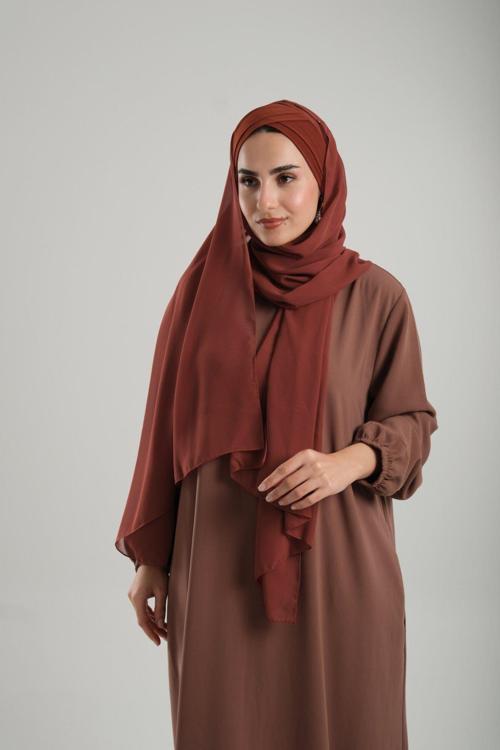 Taba Pratik Hazır Geçmeli Bone Şal Şifon Kendinden Boneli İki Bantlı 1452_33