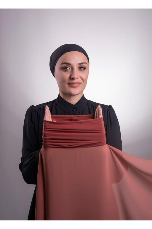 Taba Pratik Hazır Geçmeli Şal Şifon Boru Boneli 3001_33