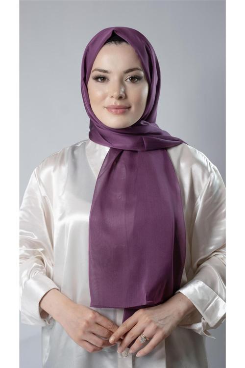 Mürdüm Düz Klasik Şal Şifon Kumaş Janjan Abiye 202108_07