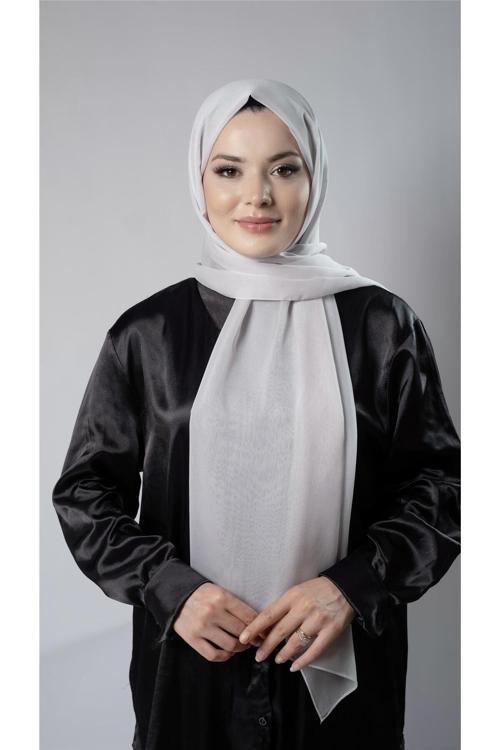 Açık Vizon Düz Klasik Şal Şifon Kumaş Janjan Abiye 202108_56