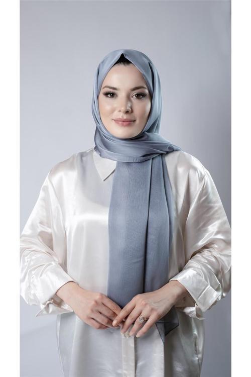 Antrasit Düz Klasik Şal Şifon Kumaş Janjan Abiye 202108_25