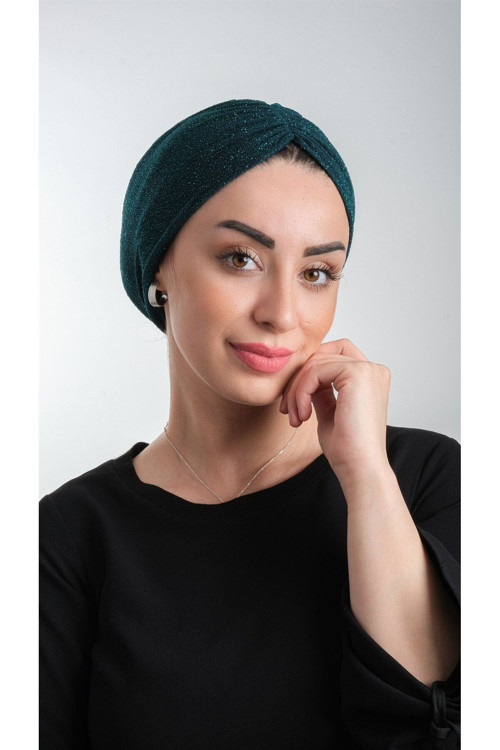 Zümrüt Pratik Hazır Geçmeli Tesettür Bone Fukuro Simli Büzgülü 2116_37