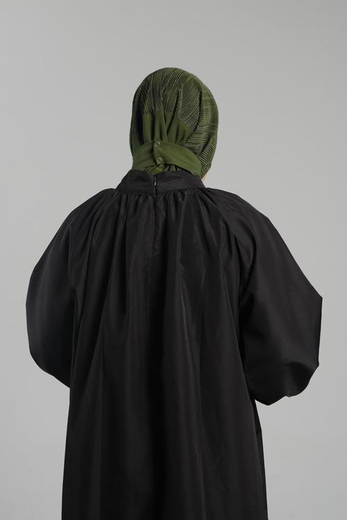Haki Pratik Hazır Geçmeli Tesettür Eşarp Sandy Arkadan Çıtçıtlı Piliseli Hijab 2406_09