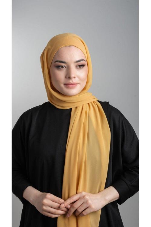 Hardal Pratik Hazır Geçmeli Şal Şifon Boru Boneli 3001_43