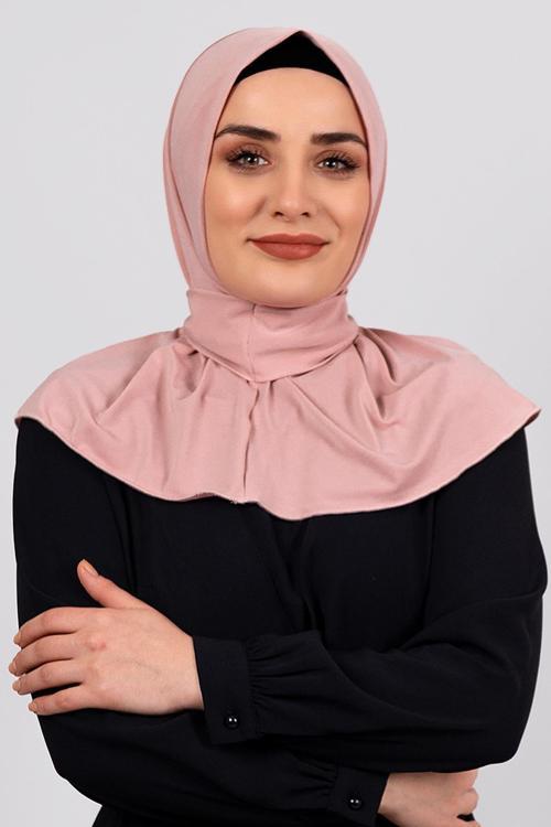 Pudra Pratik Hazır Geçmeli Tesettür Eşarp Sandy Kumaş Arkadan Çıtçıtlı 2101_06