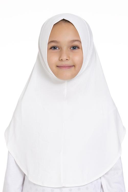 Beyaz Pratik Hazır Geçmeli Genç Tesettür Bone Sandy Kumaş Düz Hijab 2312_42