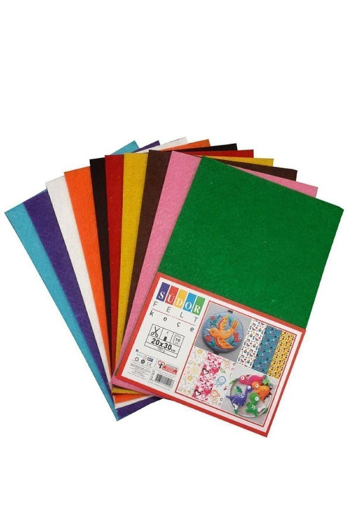 Tth Keçe 10 Renk 10 Adet - A4 Boyutunda 20X30 Cm