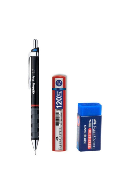 Rotring Tikky 0.7 Mm Kahverengi Kalem Faber Silgi Ve Min Uç