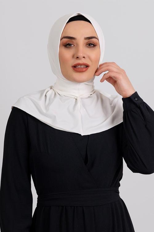 Krem Pratik Hazır Geçmeli Tesettür Eşarp Sandy Kumaş Arkadan Çıtçıtlı 2101_40