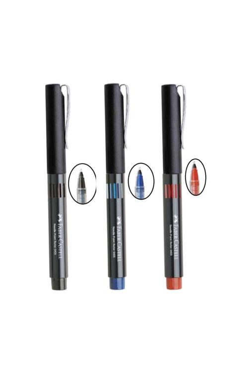 Faber-Castell Mavi Siyah Kırmızı Pilot Kalem Iğne Uçlu 0.5 Needle Point Roller 3 Adet 0,5 Uçlu Pilot