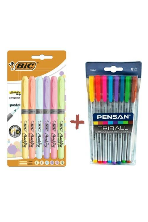 Triball 8'Li Vakumlu Set Bic 6'Lı Pastel Fosforlu