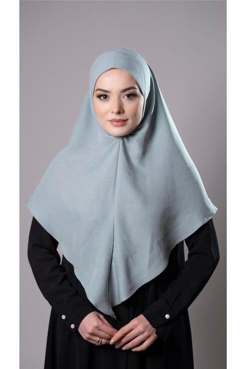 Çağla Yeşili Pratik Hazır Geçmeli Tesettür Eşarp Pamuk Caz Kumaş Düz Hijab 2306_32