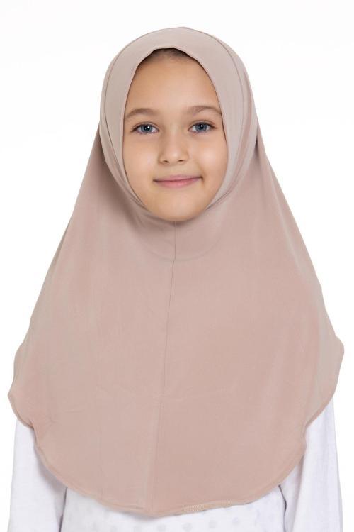 Sütlü Kahve Pratik Hazır Geçmeli Genç Tesettür Bone Sandy Kumaş Düz Hijab 2312_26