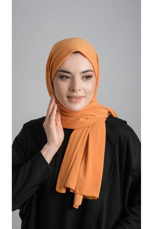 Gold Pratik Hazır Geçmeli Eşarp Sandy Kumaş Sade 1817_03