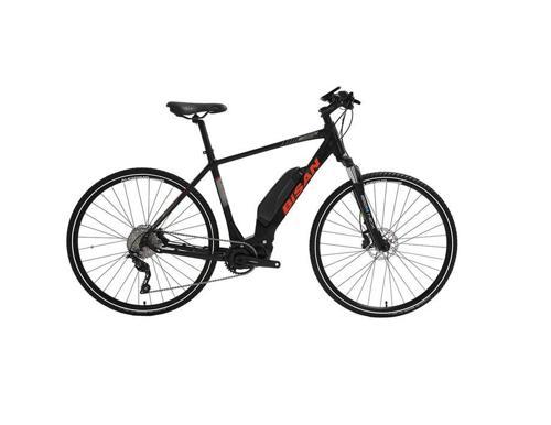 E-TREKKING ELEKTRİKLİ ERKEK ŞEHİR BİSİKLETİ 48CM HD 28 JANT 10 VİTES MAT SİYAH KIRMIZI