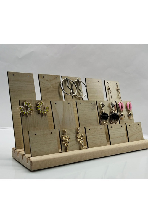 Ahşap Küpe Teşhir Standı, Küpe Sergileme Display Stand
