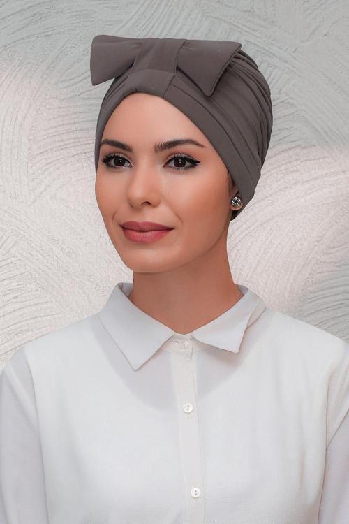 Vizon Pratik Hazır Geçmeli Tesettür Bone Sandy Kumaş Fiyonklu Büzgülü 7010_10