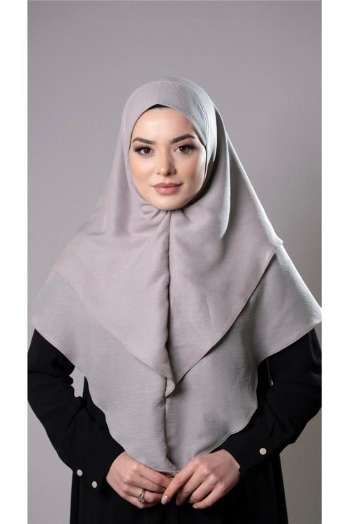 Taş Pratik Hazır Geçmeli Tesettür Eşarp Pamuk Caz Kumaş Çift Katlı Düz Hijab 2303_46