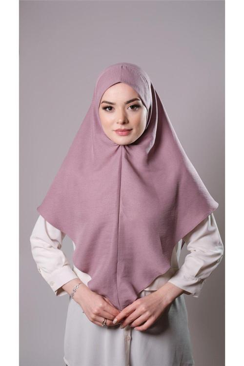 Violet Pratik Hazır Geçmeli Tesettür Eşarp Pamuk Caz Kumaş Düz Hijab 2306_21
