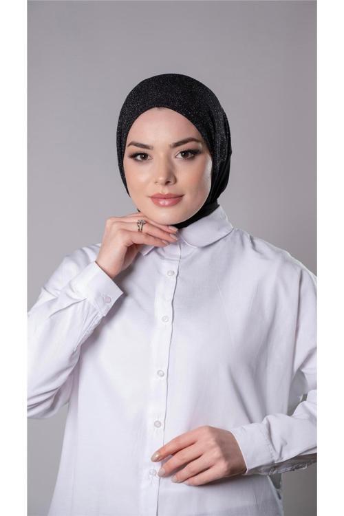 Gümüş Pratik Hazır Geçmeli Tesettür Eşarp Sandy Kumaş Arkadan Çıtçıtlı 2206_101