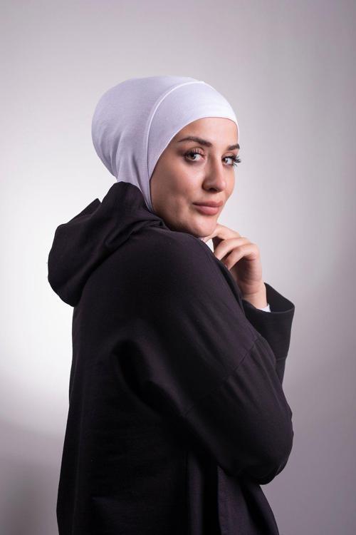Beyaz Pratik Hazır Geçmeli Bone Viskon Kumaş Hijab Spor 2106_42