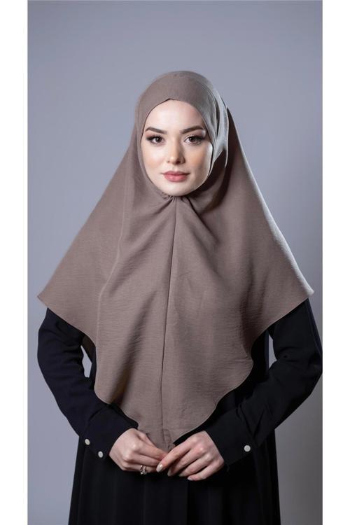 Vizon Pratik Hazır Geçmeli Tesettür Eşarp Pamuk Caz Kumaş Düz Hijab 2306_10