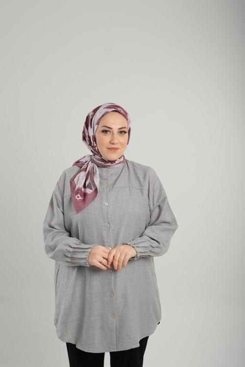 Koyu Violet Desenli Eşarp Bambu Yaprak Dijital Baskılı 202204_50