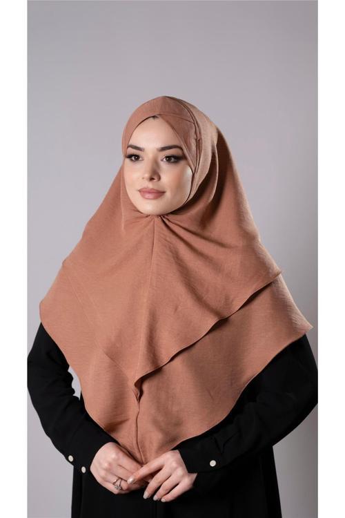 Yavru Ağzı Pratik Hazır Geçmeli Tesettür Eşarp Pamuk Caz Kumaş Çift Katlı Çapraz Hijab 2304_35